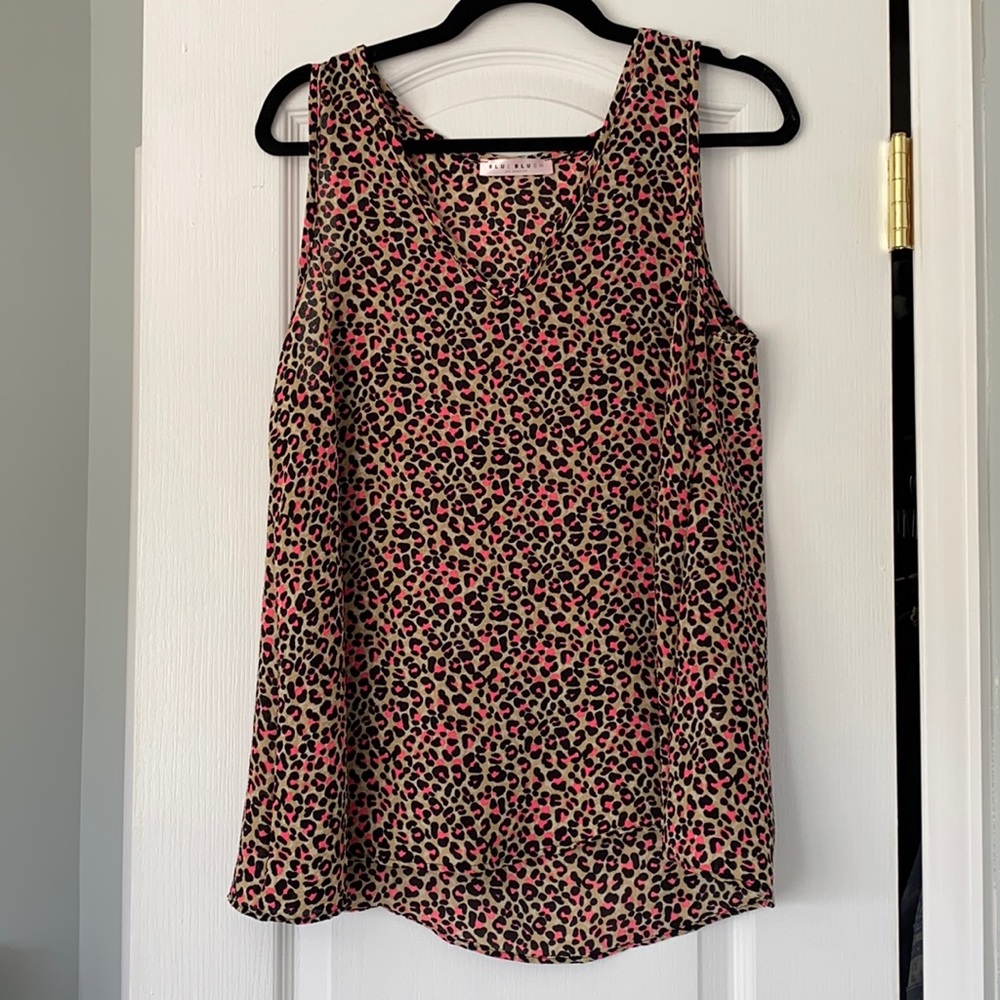 Pink cheetah print shorts and tank top set